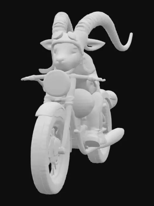 3D model for [Lublin] RKS Motor. A goat driving a motorbike, #AroundTheWorld#