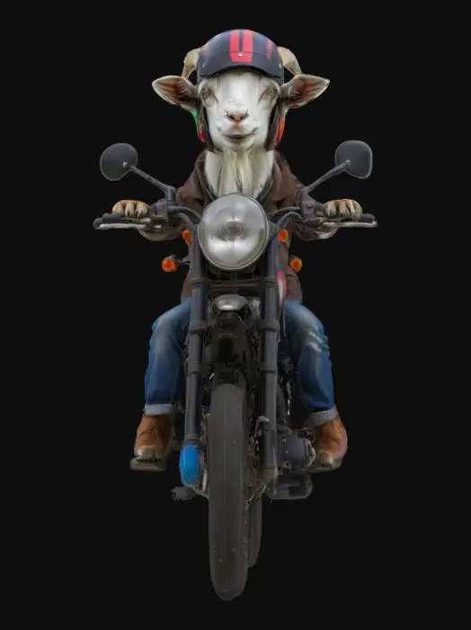 3D model for [Lublin] RKS Motor. A goat driving a motorbike, #AroundTheWorld#
