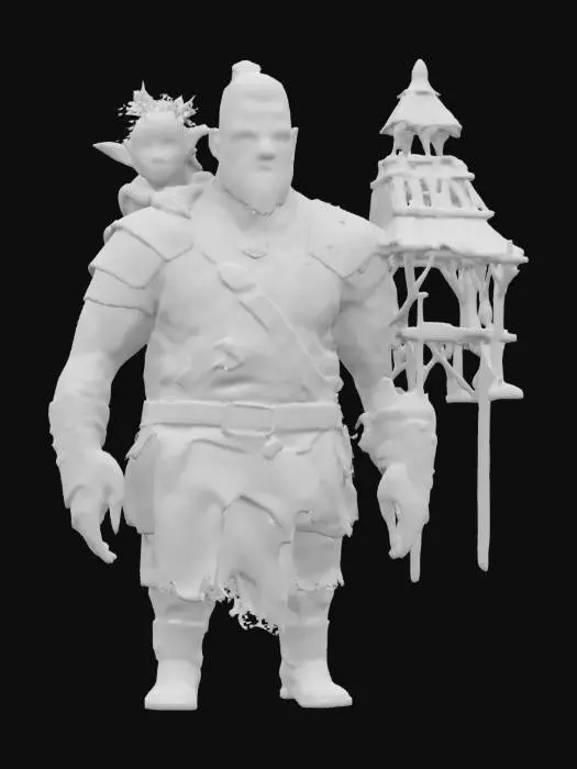 3D model for [Poland] Slavic warrior holding Ubożęcie on his back #AroundTheWorld#