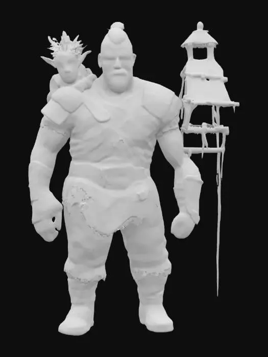 3D model for [Poland] Slavic warrior holding Ubożęcie on his back #AroundTheWorld#