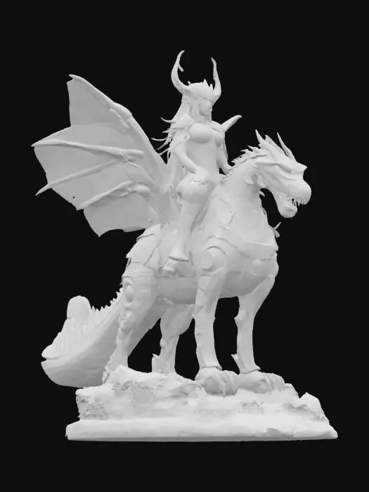 3D model for A lone cosmic Valkyrie warrior riding a bio-mechanical dragon across a nebula-lit galaxy. Her armor blends Mongolian design with sci-fi aesthetics, glowing with runes. Behind her, distant planets and a comet streak through space. Cinematic lighting, ultra-detailed textures. [Mongolia], #AroundTheWorld#