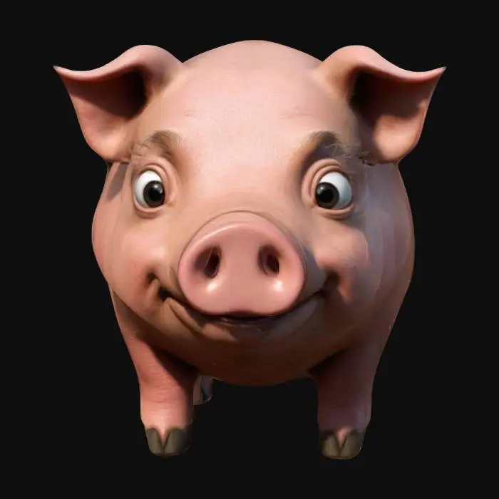 3D model for Playful Piglet Portrait