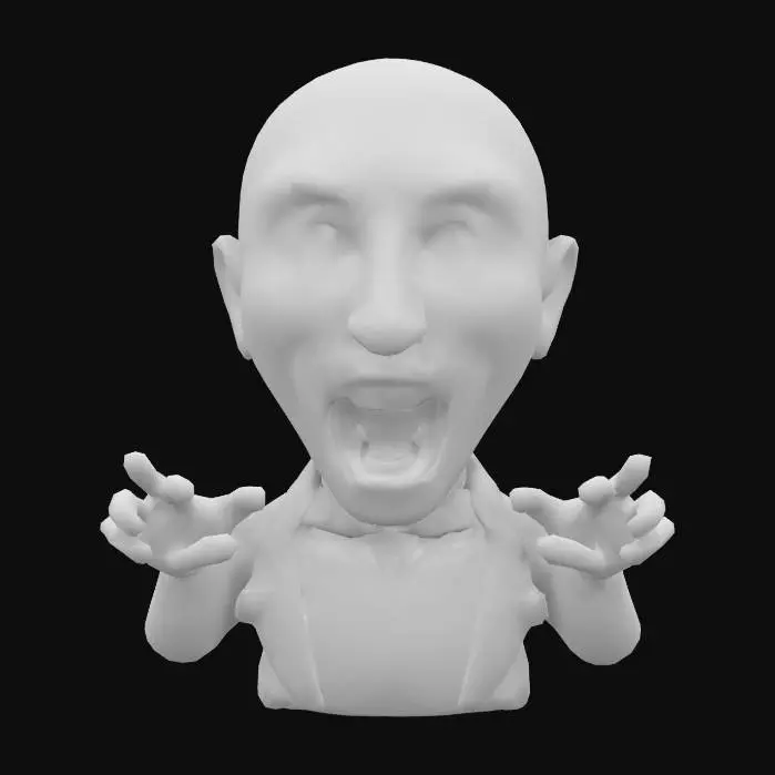 3D model for A caricature of a terrified Vladimir Putin in a pampers.