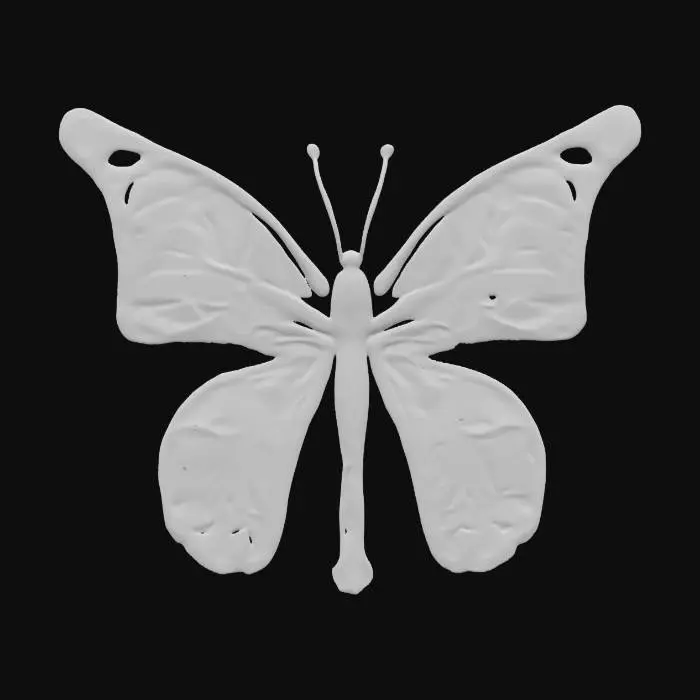 3D model for Create a 3D model of a butterfly in mid-flight, with its wings spread wide and delicate veins etched into the surface. The head of the butterfly subtly symbolizes a clitoral form, blending seamlessly with the organic curves of the body. Use soft pastel colors for the wings and a gentle pearlescent glow for the head, evoking a sense of elegance, intimacy, and natural beauty.
#valentine