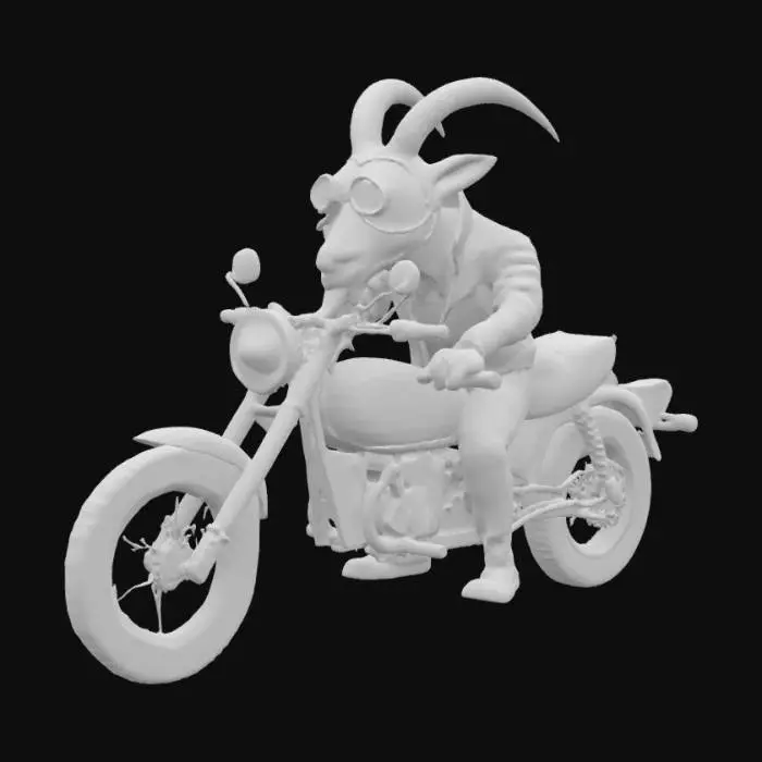 3D model for [Lublin] RKS Motor. A goat driving a motorbike, #AroundTheWorld#