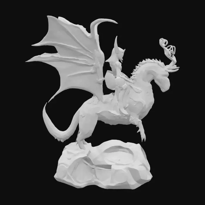 3D model for A lone cosmic Valkyrie warrior riding a bio-mechanical dragon across a nebula-lit galaxy. Her armor blends Mongolian design with sci-fi aesthetics, glowing with runes. Behind her, distant planets and a comet streak through space. Cinematic lighting, ultra-detailed textures. [Mongolia], #AroundTheWorld#