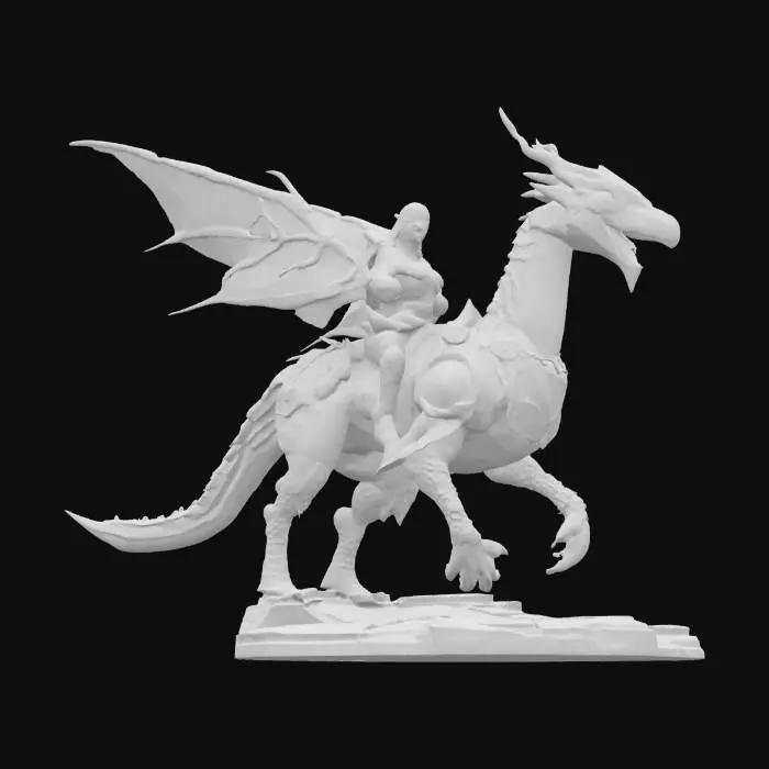 3D model for A lone cosmic Valkyrie warrior riding a bio-mechanical dragon across a nebula-lit galaxy. Her armor blends Mongolian design with sci-fi aesthetics, glowing with runes. Behind her, distant planets and a comet streak through space. Cinematic lighting, ultra-detailed textures. [Mongolia], #AroundTheWorld#