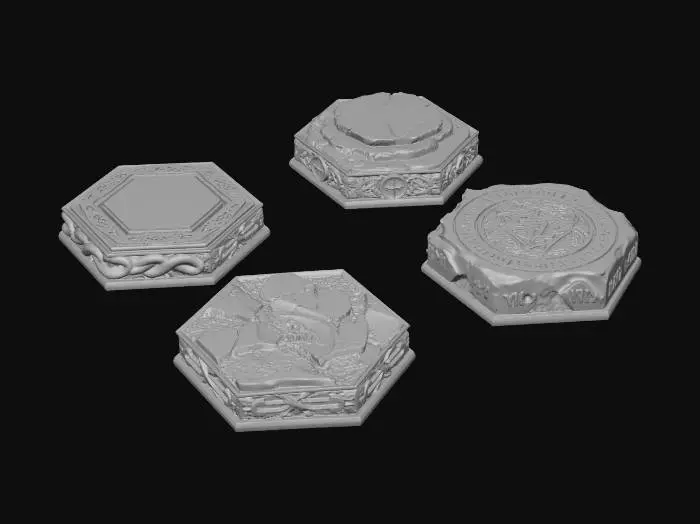 3D model for Four Runic Hex Stones