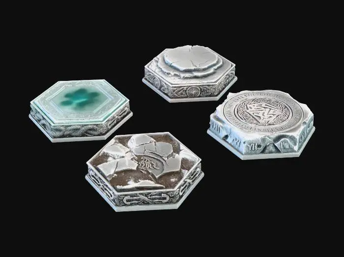 3D model for Four Runic Hex Stones