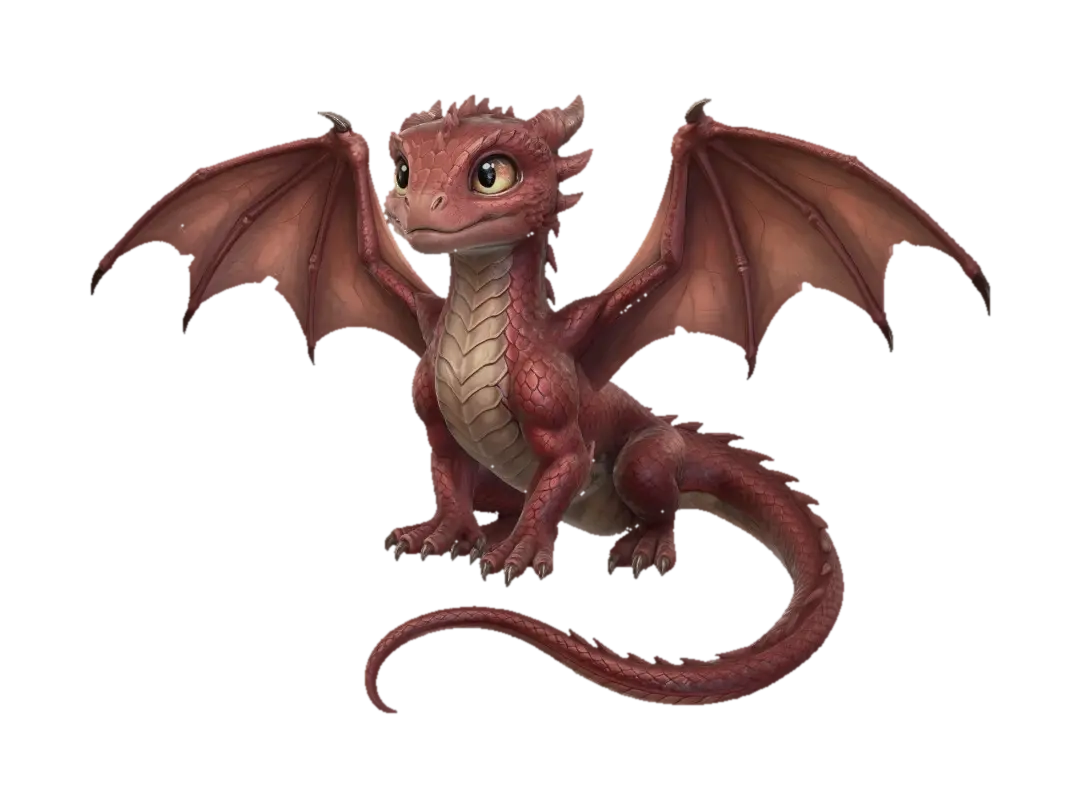 Mô hình 3D Red Drakeling - Fire, được tạo bằng AI