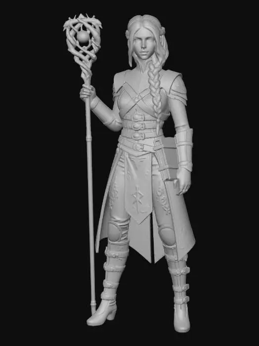3D model for Sorceress in Armor