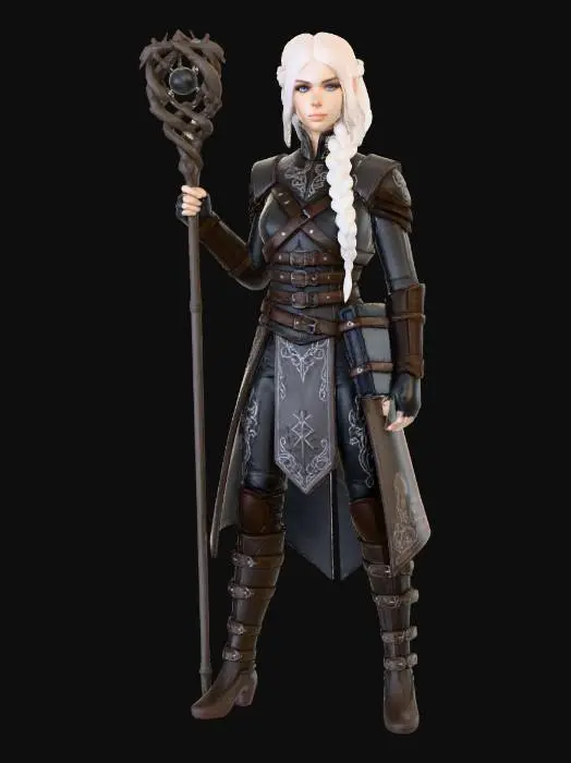 3D model for Sorceress in Armor