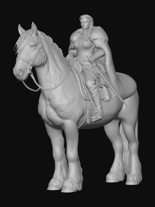 3D model for Warrior Princess on Horseback