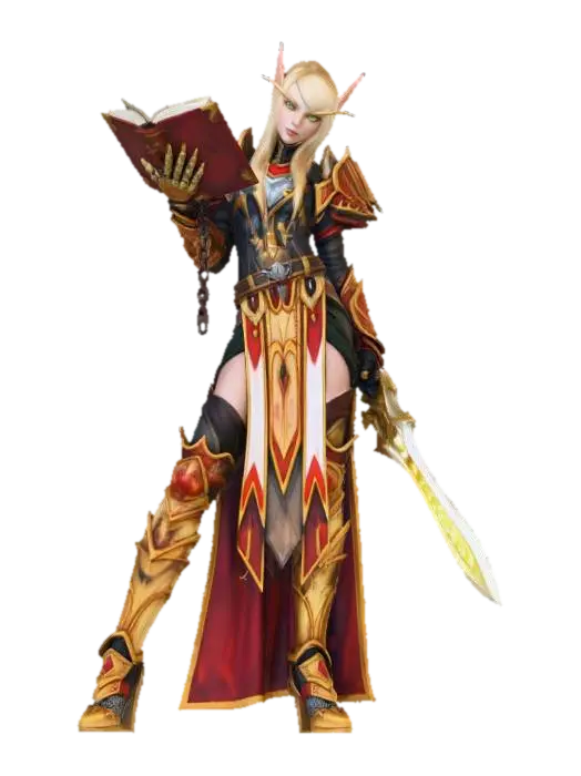 Paladina - Warcraft 3D model, vytvořený pomocí AI