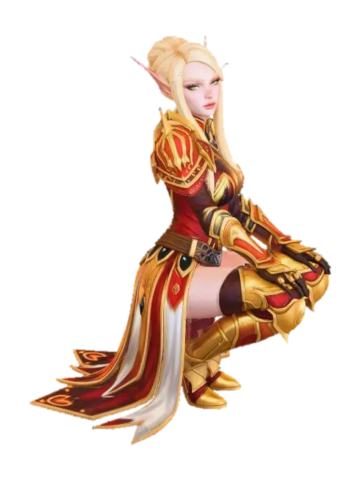 Paladina - Warcraft 3D model, vytvořený pomocí AI