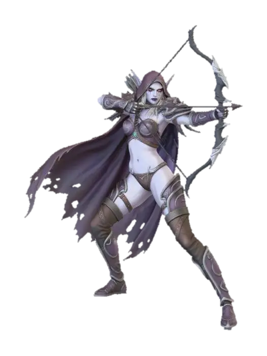 Archer in the Shadow - Warcraft 3D model, vytvořený pomocí AI