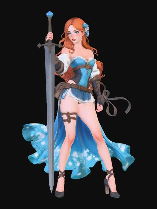 3D model for Warrior Maiden