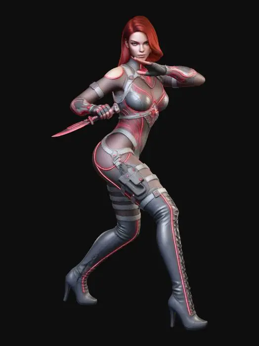 3D model for Crimson Cyber Rogue