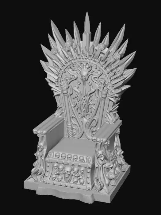 3D model for a grim dark norse throne