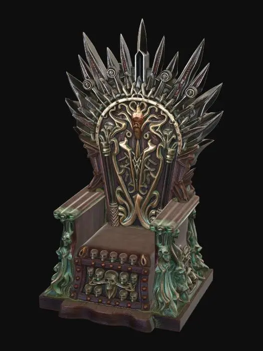 3D model for a grim dark norse throne