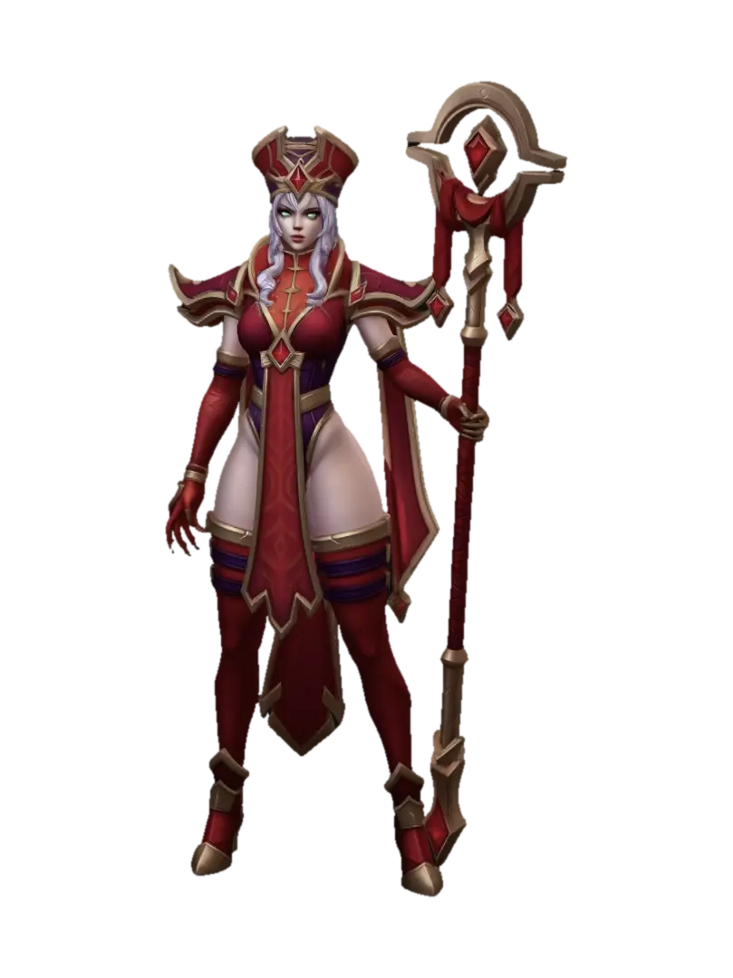 Crimson Arcane Queen - Warcraft 3D model, vytvořený pomocí AI