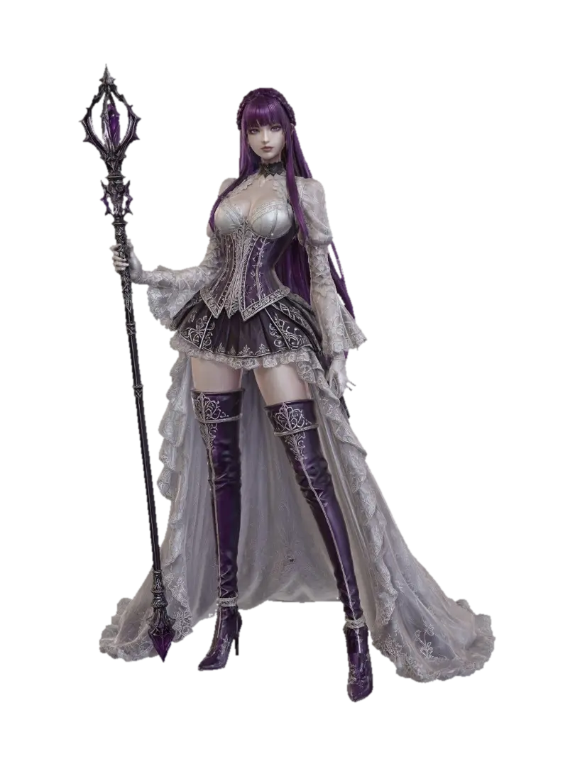 Lilac Enchantress - Rococo-3D-Modell, KI-generiert