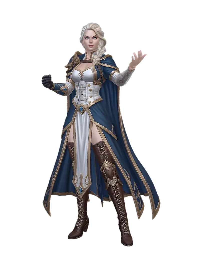 Sorceress of the Tides - Valor 3D-model, gegenereerd door AI
