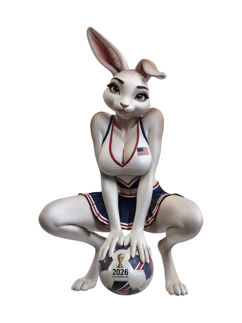 3D-модель World Cup Bunny in USA Team Outfit, згенерована ШІ
