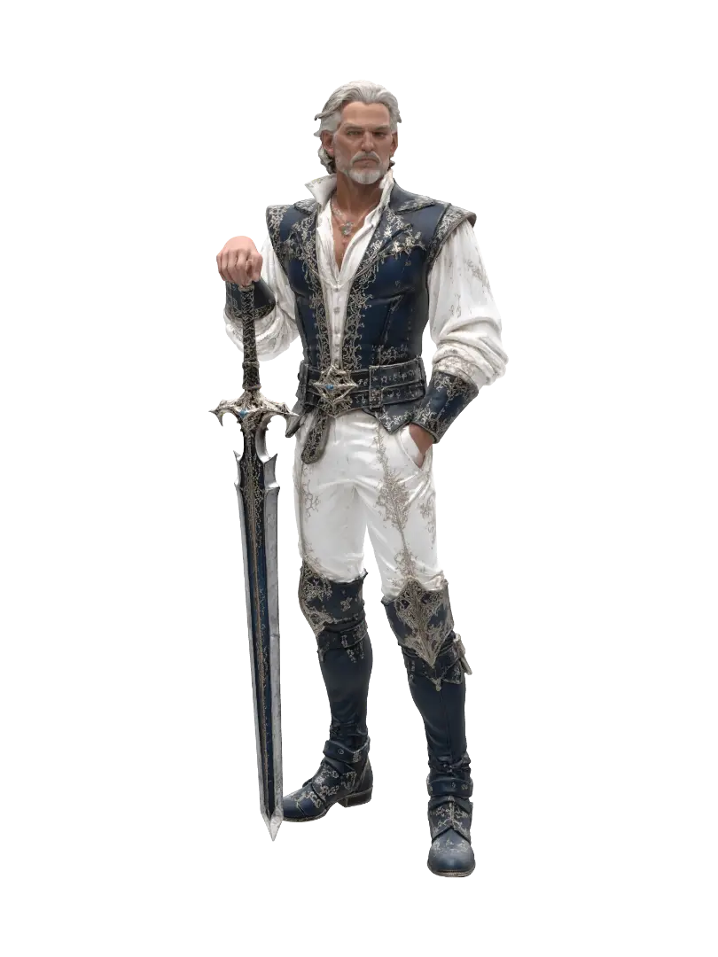 Arthur - Senior Warden - Rococo-3D-Modell, KI-generiert