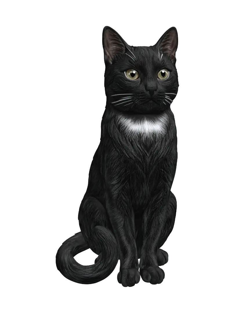 3D-модель Black Cat "Xanadu" - Silhouette, згенерована ШІ