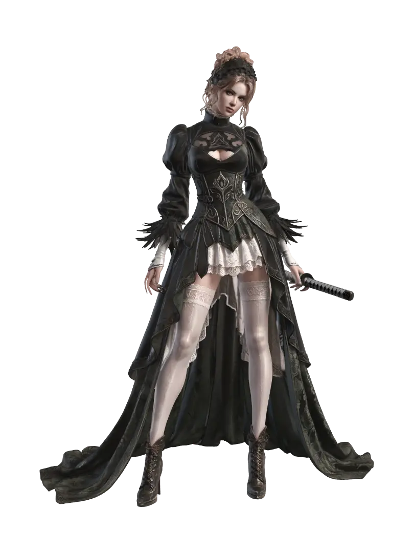 Cassandra Ivenwood - Rococo-3D-Modell, KI-generiert