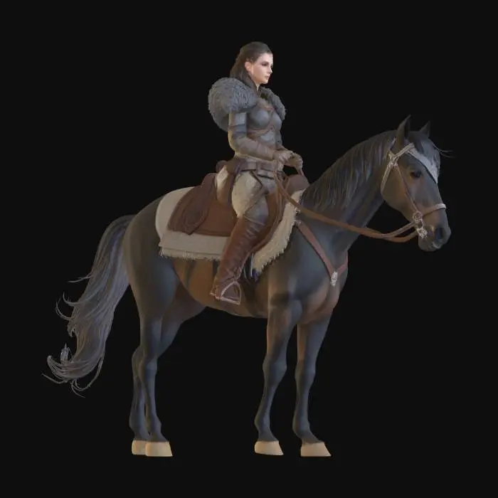 3D model for Warrior on Horseback