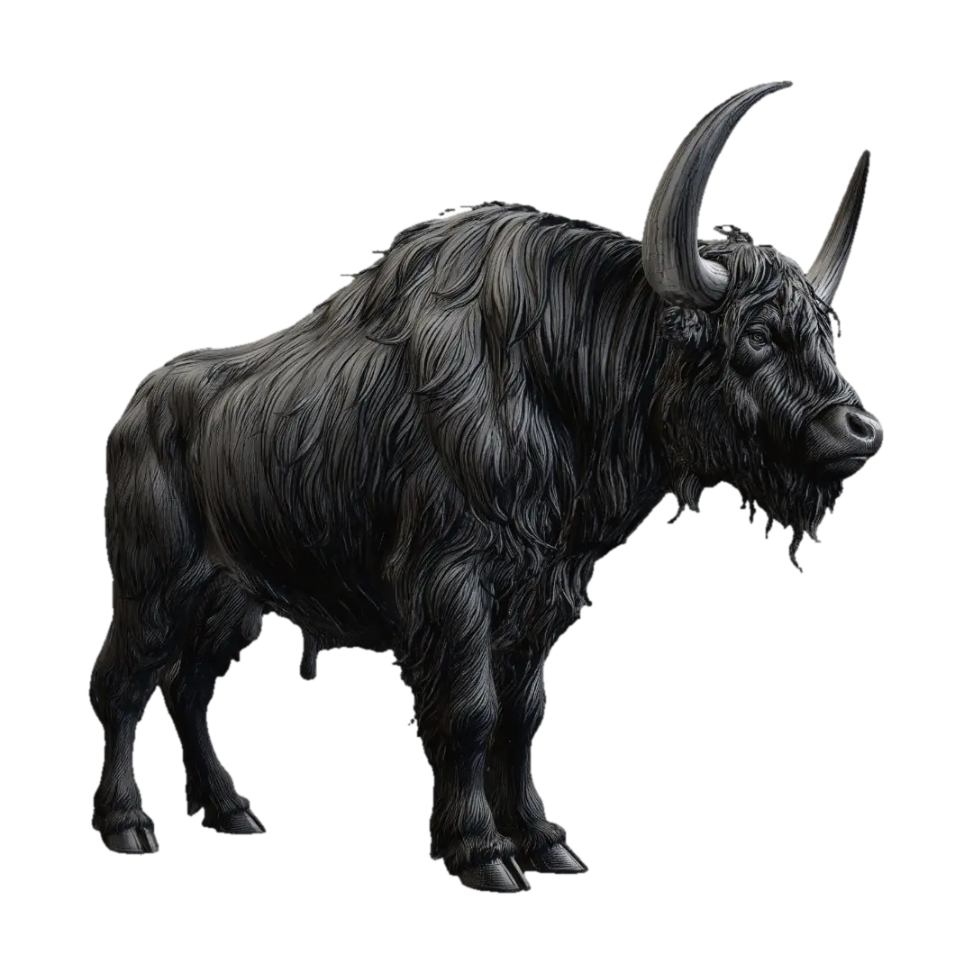 3D-модель Midnight Bison - Silhouette, згенерована ШІ