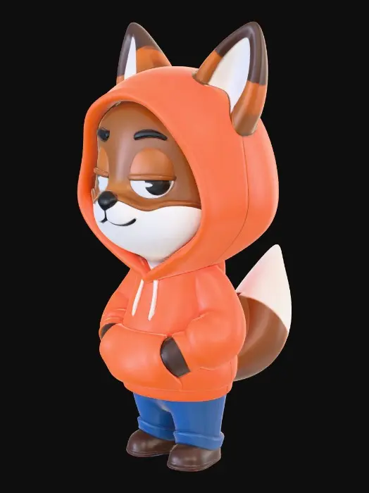 3D model for Fox in a Hoodie