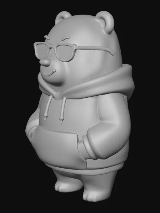 3D model for Cool Bear in Yellow Hoodie