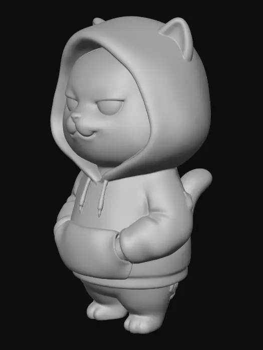 3D model for Cool Cat in Hoodie