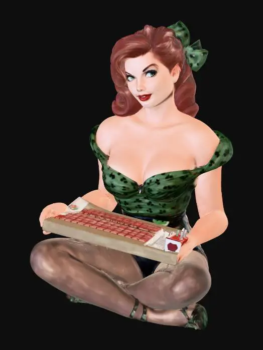 3D model for Vintage Mahjong Player