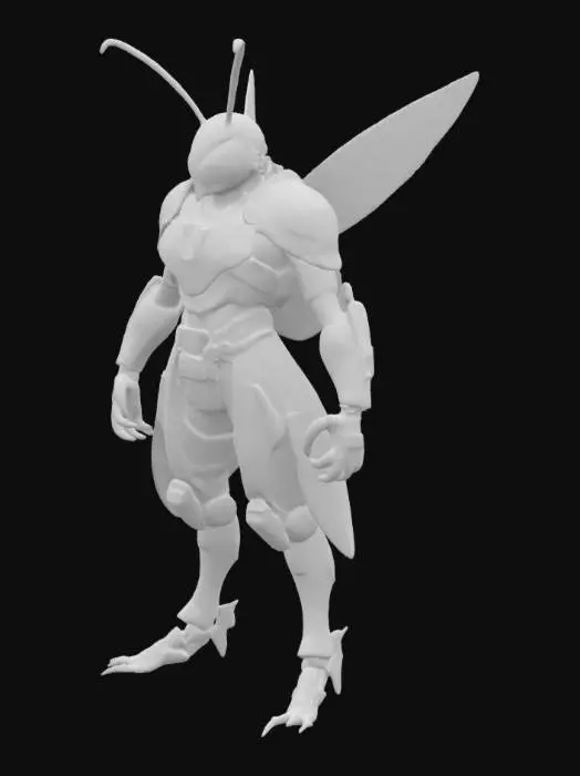 3D model for cricket cri cri from mexico with futuristic military uniform