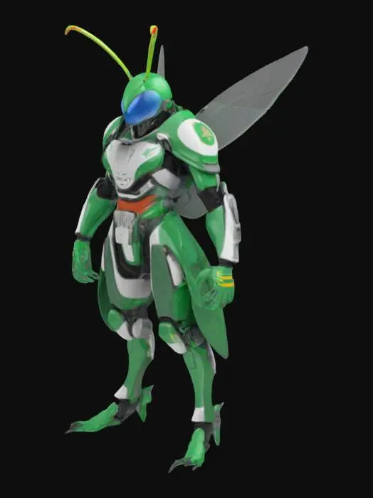 3D model for cricket cri cri from mexico with futuristic military uniform