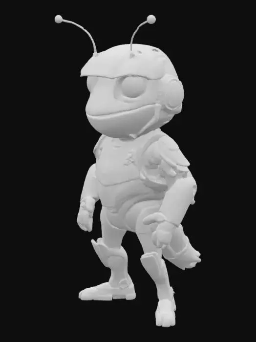 3D model for cricket cri cri from mexico with futuristic military uniform