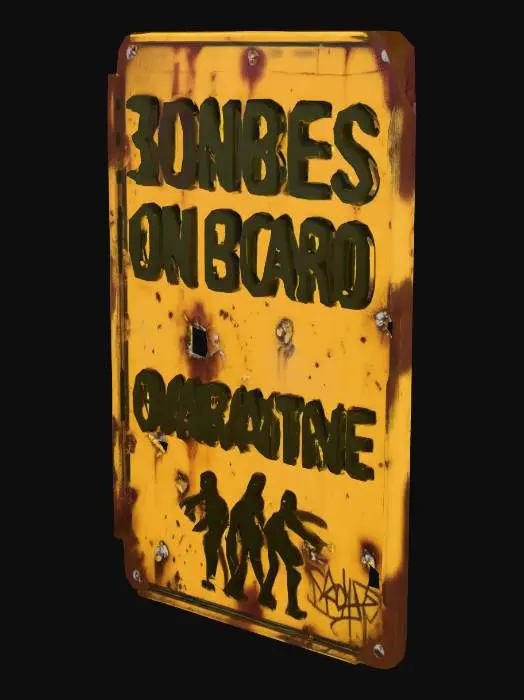 3D model for Zombies on Board Quarantine Sign