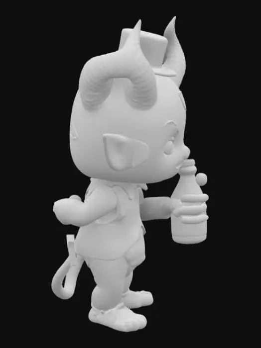 3D model for Chibi Satan as a Kewpee doll getting ready for his Bachler party