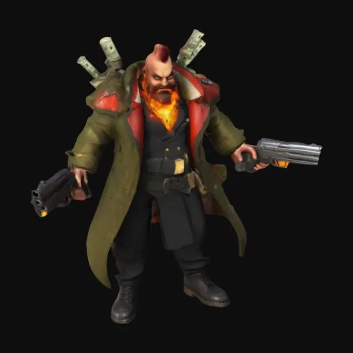 3D model for 3D Game [Unity Asset], End game Boss, Spicy Attitude, flair, One upper type ego, gun's, bombs, explosions, Money.