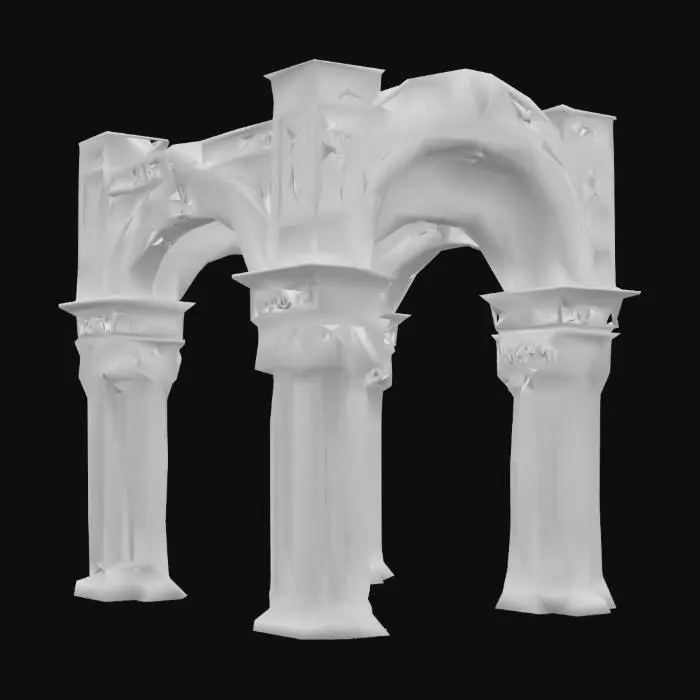 3D model for Mirroring duo Roman Arch's Stacking on each other, fractal, Illusion, Vivid Colors, Ascension, Altruistic view
