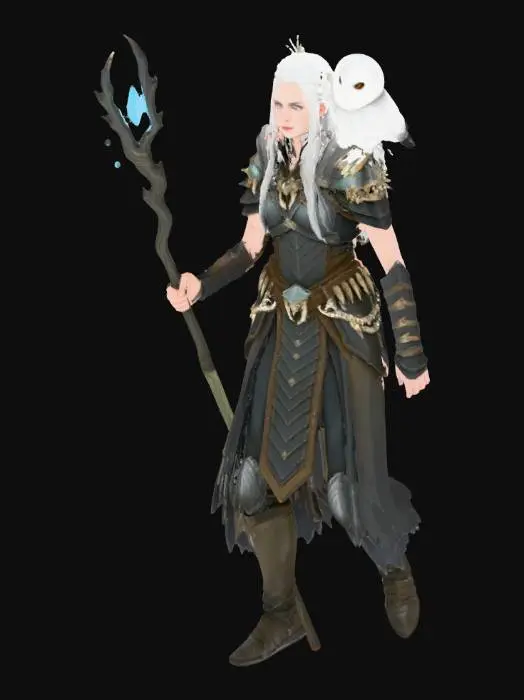 3D model for Mystic Druid Elf with Owl