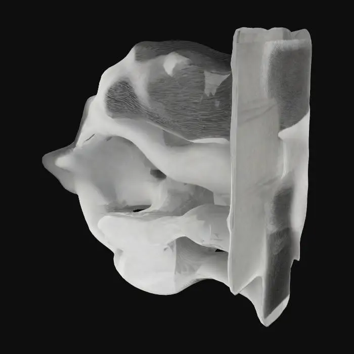3D model for Ethereal Currents, fluid forms, form studies