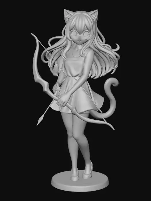 3D model for Archer Catgirl Figurine