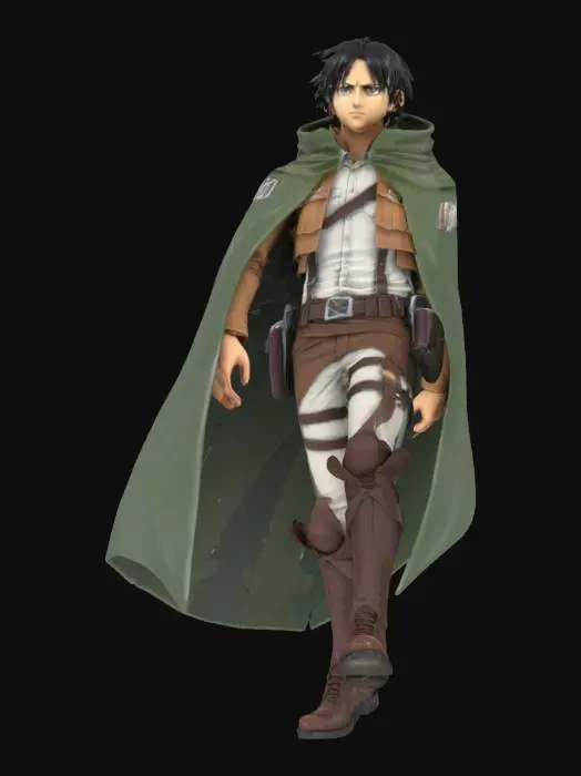 3D model for Eren Yeager from Attack on Titan. Game Character