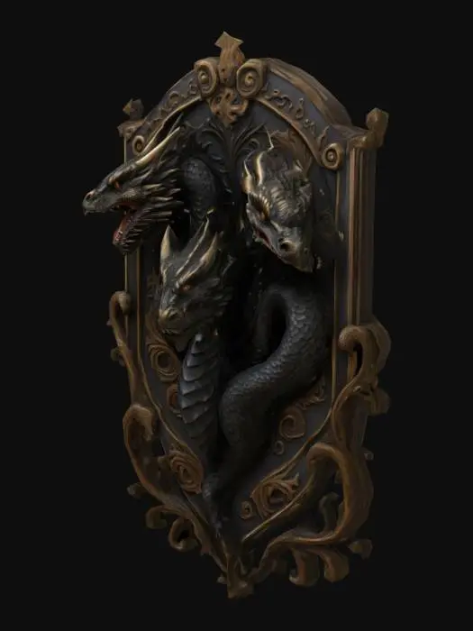 3D model for Three-Headed Dragon Emblem, #emblem#
