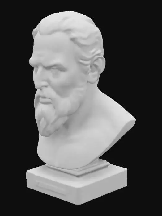 3D model for A SOLID WOOD bust of damien the anti-christ done in an old-fashioned style. Smooth wood, no blemishes, no repeats., NO GLASSES, Gentle, Wood, unpainted, no cracks, perfect symmetry, Bust, Bust, Bust